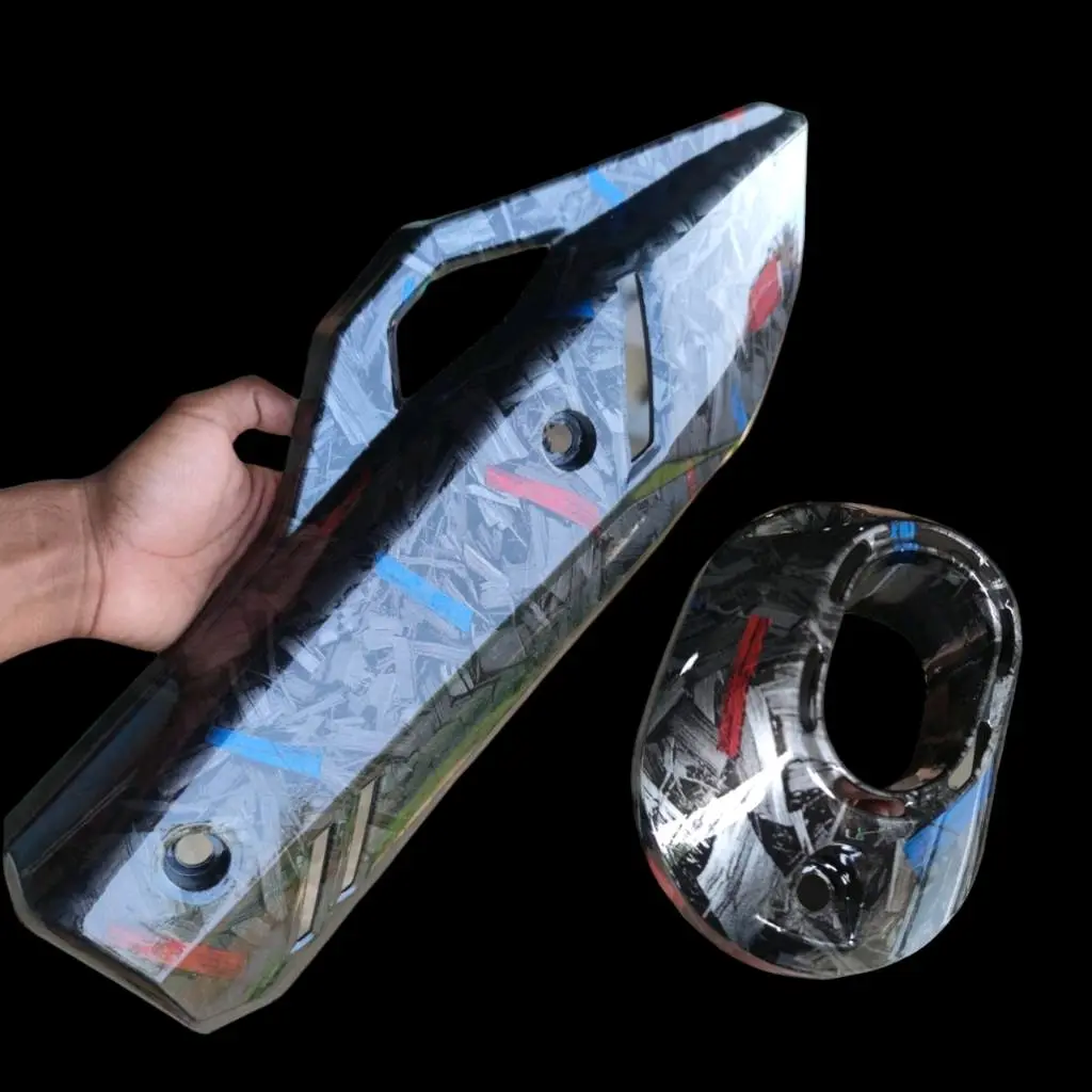 2pcs Forged Merah biru Tutup tameng knalpot & corong Moncong knalpot vario160 pcx160