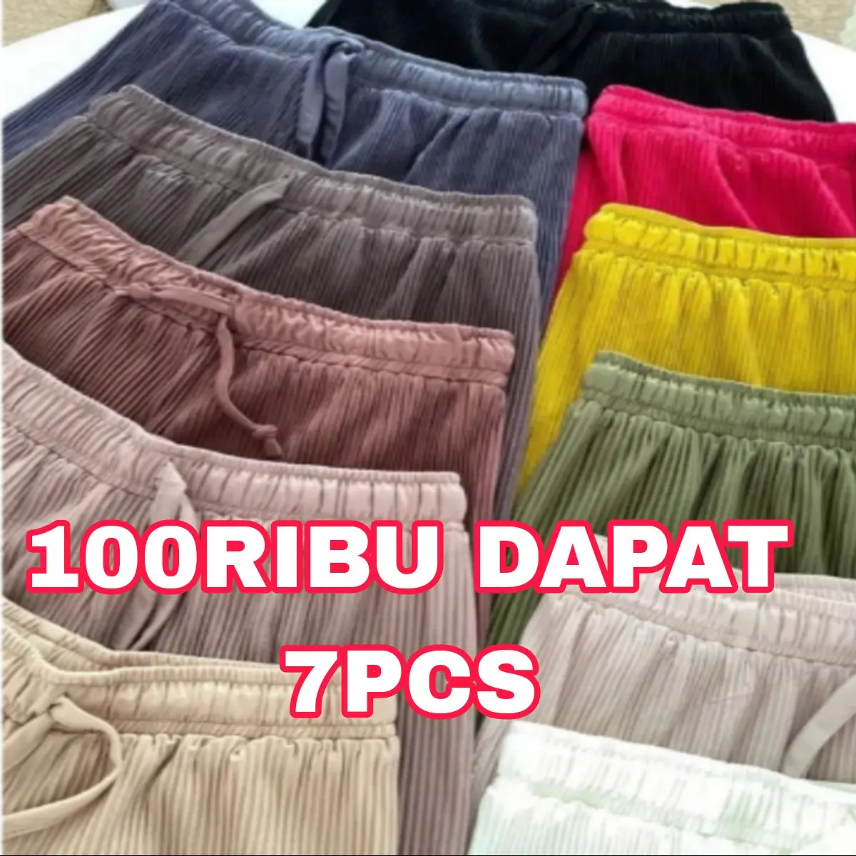 PROMO CELANA KULOT PLISKET LIDI 100RIBU DAPAT 7PCS MUAT SAMPAI BERAT BADAN 90KG