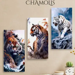 Hiasan Dinding Pajangan Minimalis Dekorasi Rumah Macan Harimau Putih Walldecor Chamolis pengait Besi anti Jamur