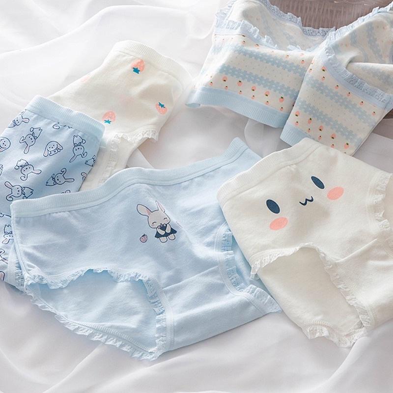 Product Introduction of Set 10 Quần Lót Nữ Cotton Thỏ Con Xinh Yêu Ngang Eo Thời Trang Dễ Thương 8015 Women Nhung 38