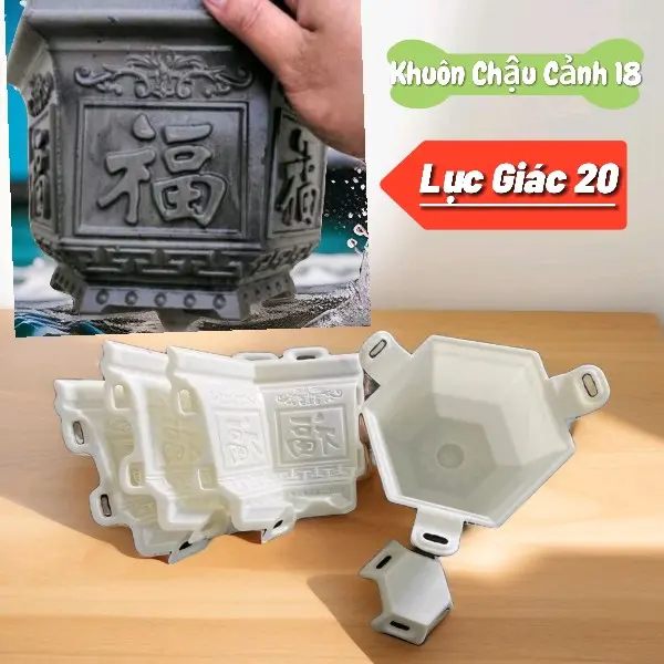 Khuôn chậu cảnh lục giác 20 abs chữ phúc 0