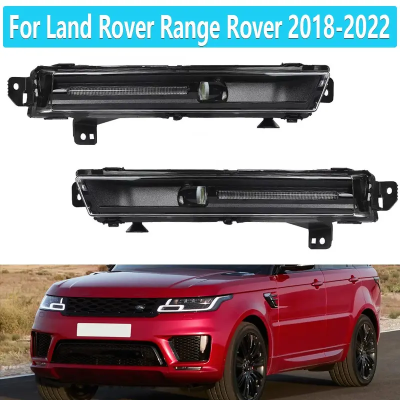 LR 082053   LR 098340   Front Bumper Fog Lamp  For Land Rover Range Rover 2018 2019 2020 2021 2022 LED DRL Fog Light Assembly