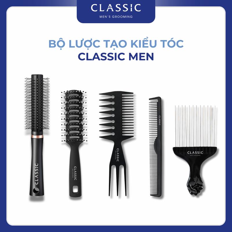 Lược tạo kiểu tóc - lược tròn - lược bán nguyệt Classic Men