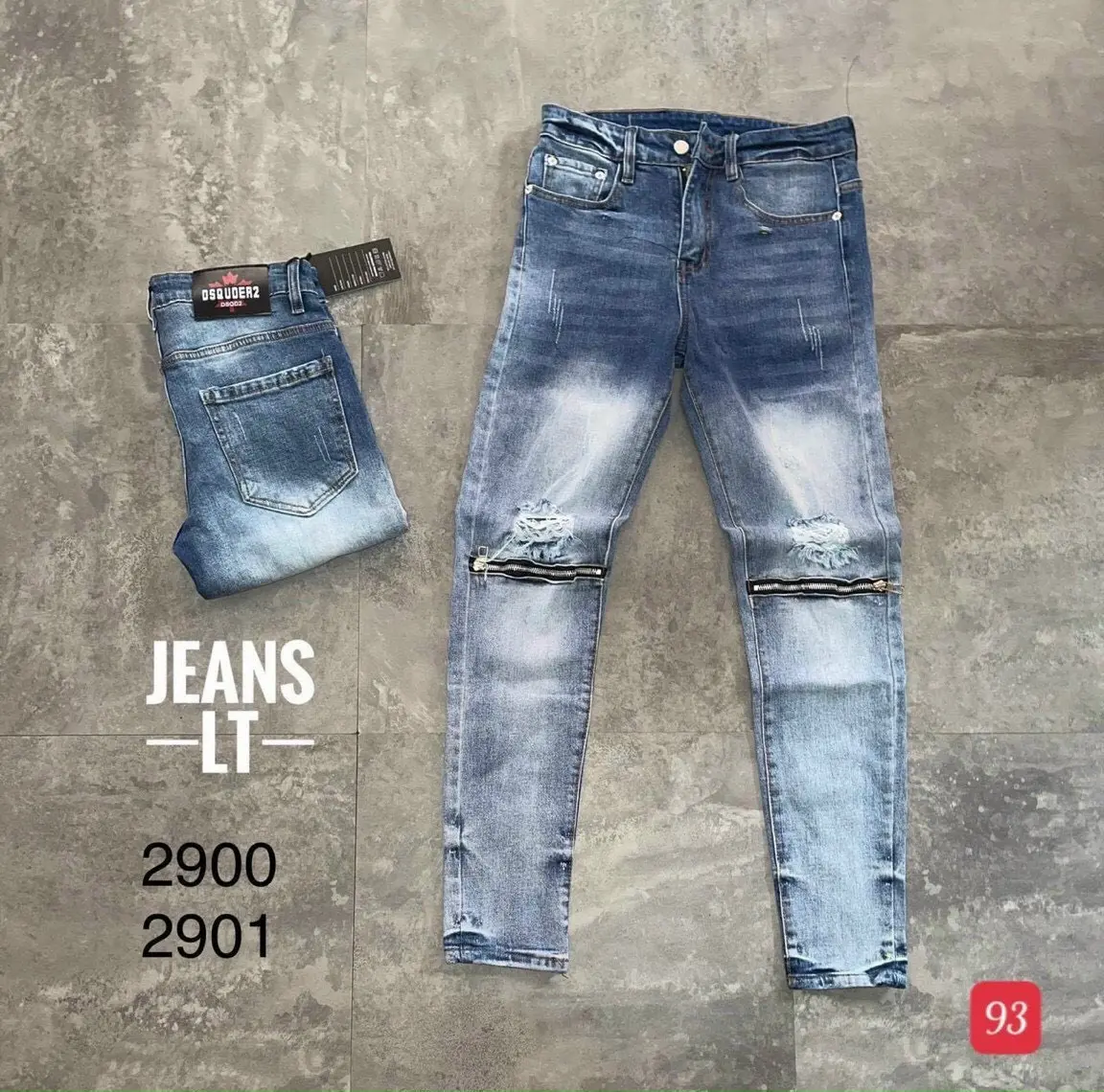 Quần jeam nam khóa kéo gối fom đẹp mã 2900