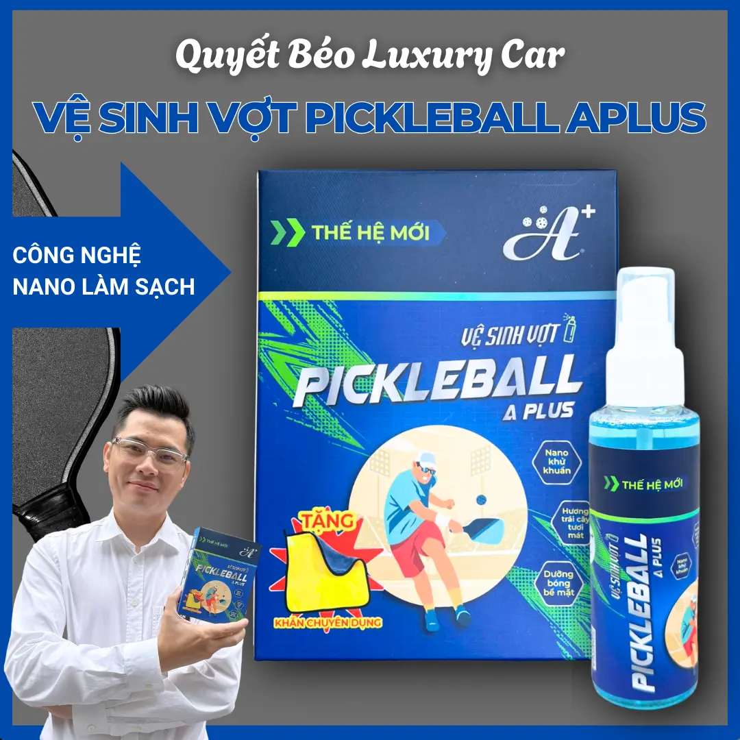 Xịt Vệ Sinh Vợt Pickleball Công Nghệ Nano APLUS Thế Hệ Mới - Tặng Khăn Lau Chuyên Dụng