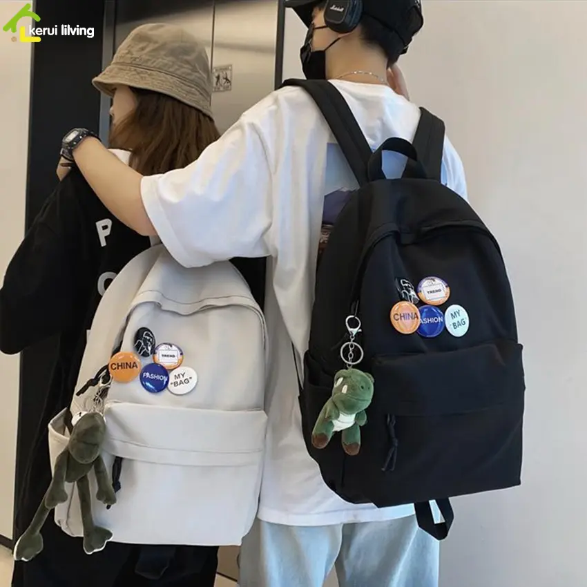 แฟชั่นกระเป๋าเป้สะพายหลัง กระเป๋านักเรียน ใส่หนังสือ ความจุขนาดใหญ่ วัสดุไนลอน กันนนํ้า