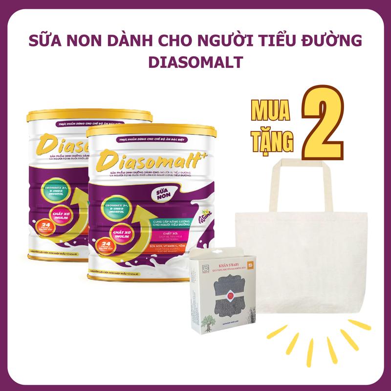 COMBO 2 lon Sữa Diasomalt Dinh Dưỡng Dành Cho Người Tiểu Đường 650gr 0