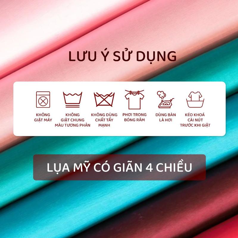 áo dài truyền thống lụa Mỹ  màu xanh coban, cổ 2 phân , trơn 6
