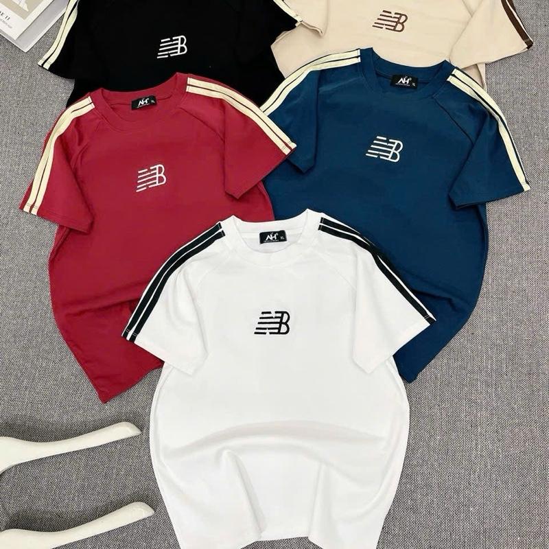 [Thêu B] Áo Thun Nữ From Ôm Vừa Tay Phối Viền Thếu Hoạ Tiết Chữ B ,Cổ Tròn ,Tay Ngắn,Thun Co Giản 4 Chiều.