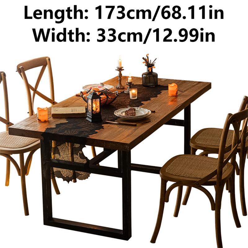Product Introduction of Halloween Spiders Webs Bat Table Runner Party Decoration, Polyester Fabric Tablecloth Easy To Cleans 0
