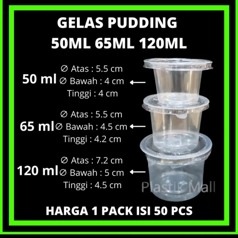 (isi 250set)cup puding jelly agar dll belimbing/ gerigi ukuran 65ml dan 120ml plus tutup isi 5rol bening higienis Sekali pakai 5