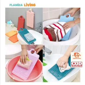 Gilesan Papan Cuci Baju Manual Portable Alas Gilesan Pakaian Mini Praktis Anti Licin Papan Cuci Travel Ringan Mudah Dibawa Cuci Pakaian Dalam Bayi Kaos Celana Manual Tanpa Mesin