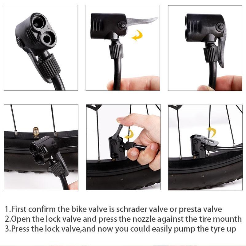 Product Introduction of High Pressure Bicycle Pump Super ​Floor Pump Bike Air Pump Tire Inflator Accessories with Pressure Guagefor Bike/Motorcycle/MTB/Car 16
