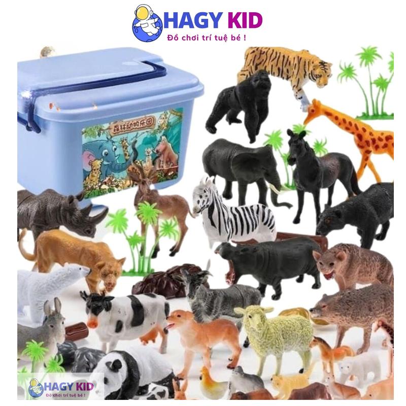 Đồ Chơi Trẻ Em Mô Hình 58 Động Vật Hoang Dã Hagykid Giúp Con Phát Triển Trí Tuệ, Tư Duy Toy