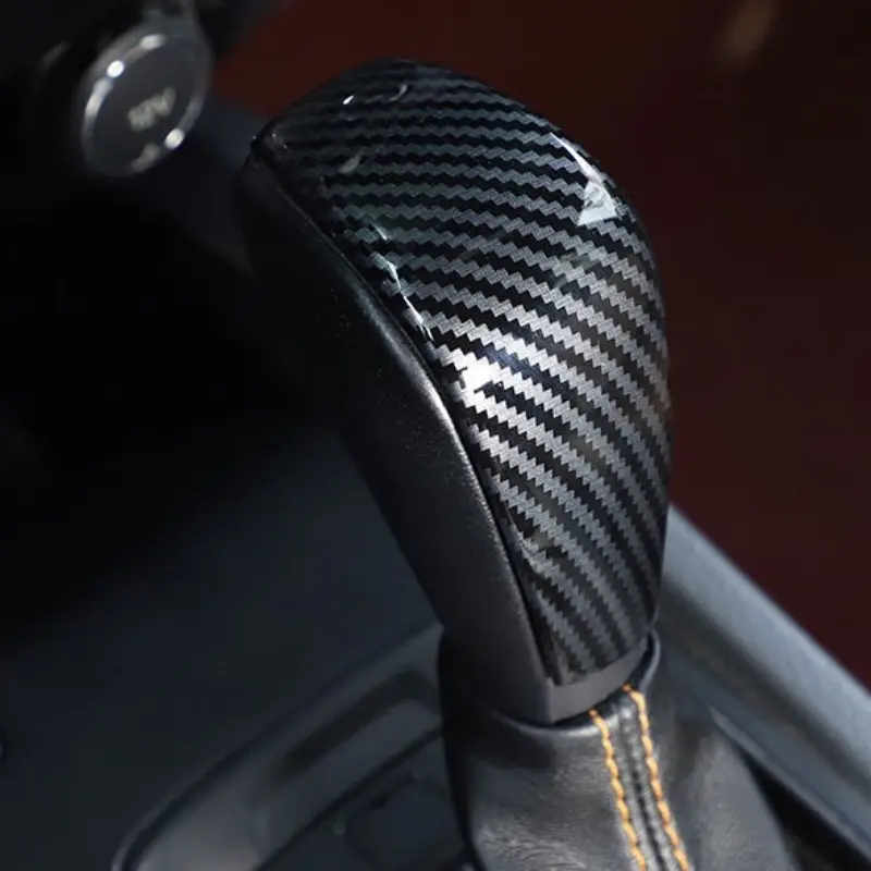 Premium Carbon Fiber Gear Shift Knob Cover for Ford Ranger 2015-2018 - Durable ABS, Easy Install, Sleek Black Trim Accessory 4