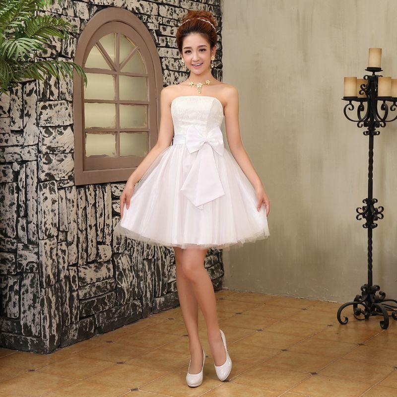 Product Introduction of Bridesmaid Dress Women's New Bow Short Elegant Dress Banquet Sister Dress Evening Dress Dress 2