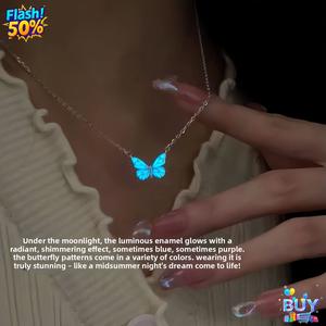 สร้อยคอผีเสื้อเรืองแสง, ดีไซน์ INS ระดับไฮเอนด์, สร้อยข้อมือผีเสื้อไดนามิกเรืองแสงสีน้ำเงิน, สำหรับผู้หญิง, โซ่กระดูกไหปลาร้าออโรร่าสไตล์โมริ, สไตล์ใหม่, ราคาไม่แพง, หรูหรา, แฟชั่น, การออกแบบที่ดี, พร้อมสต็อกในปี 2025