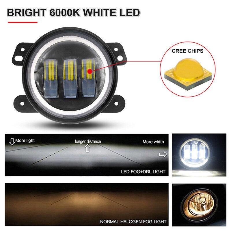 Product Introduction of 【High Quality】2pcs 4inch 3.5inch LED Fog Lights 60W Amber Yellow CREE Led Chip Driving Offroad Fog Light Drl Sport Light Car for Jeep Motorcycle Car 12