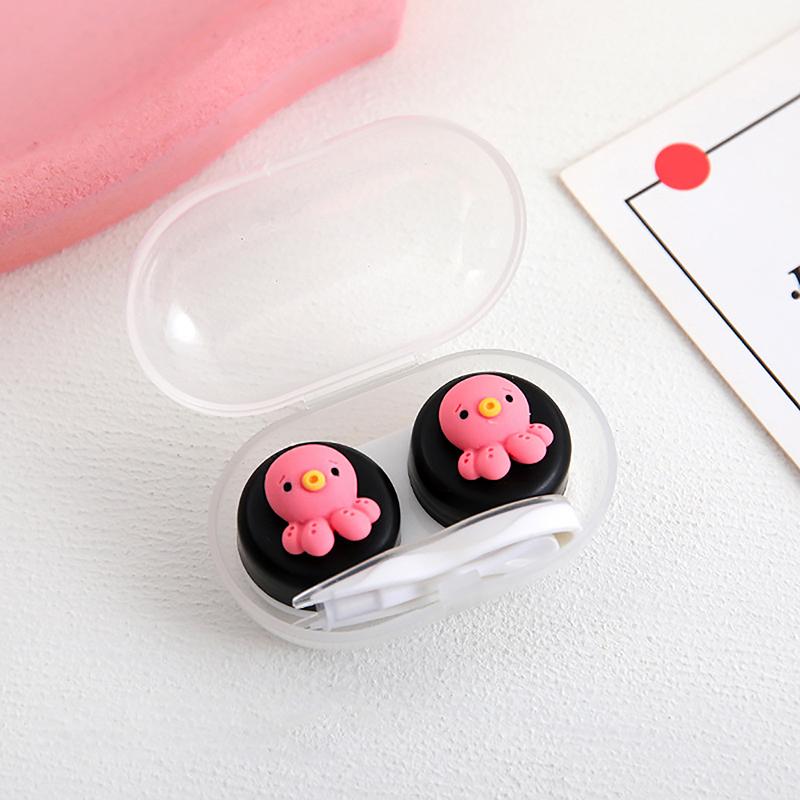 Product Introduction of Cartoon Animal Contact Lens Case Companion Box Cute Student Myopia Mini Contact Eye Portable Compact Storage Box Care Box 22