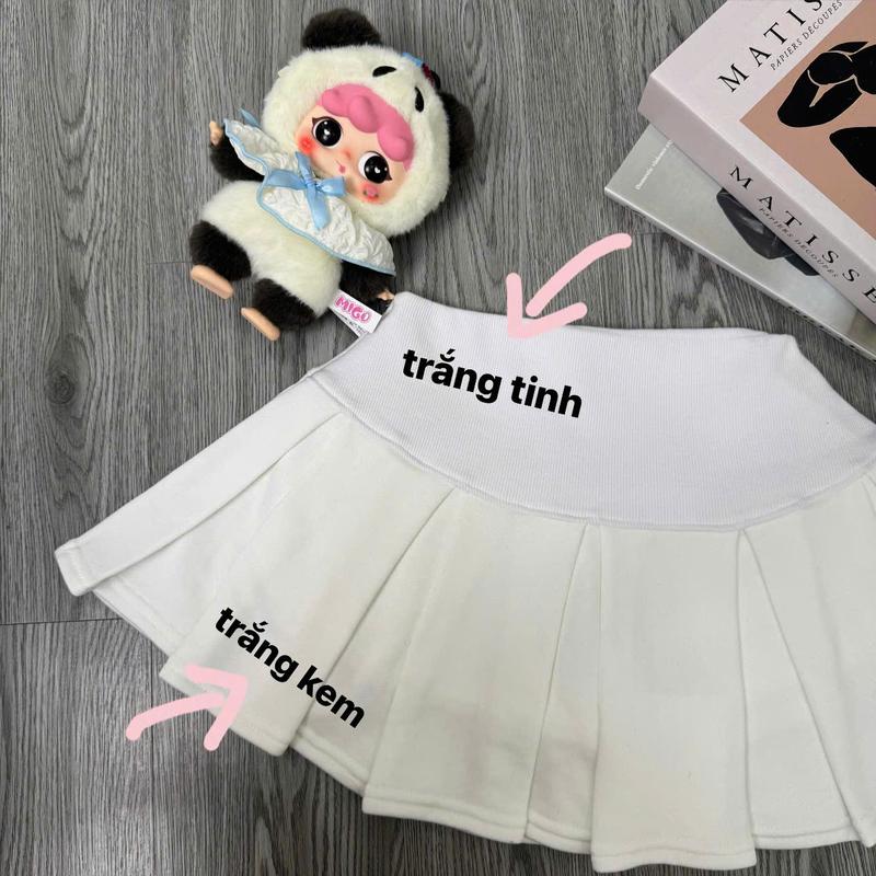 [Bị Lệch Màu - Đọc kỹ trước khi mua] Chân váy SAMY.ST dáng xoè nữ thun gân kết hợp da cá - Màu xám - Voan, Women Voi Trắng