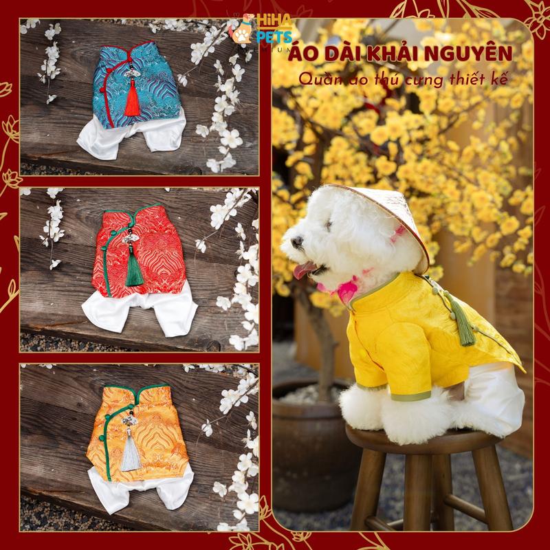 Áo Dài Cho Chó Mèo Bộ Sưu Tập Khải Nguyên 2026 Quần Áo Cho Thú Cưng Thiết Kế Thời Trang Cao Cấp Hiha Pets.