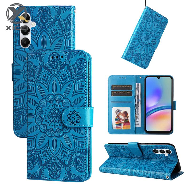 เคสฝาพับ XICCI สำหรับ Samsung A05 4G/A05S 4G/A15 5G/A25 5G/A35 5G/A55 5G เคสโทรศัพท์ ลายนูนดอกทานตะว