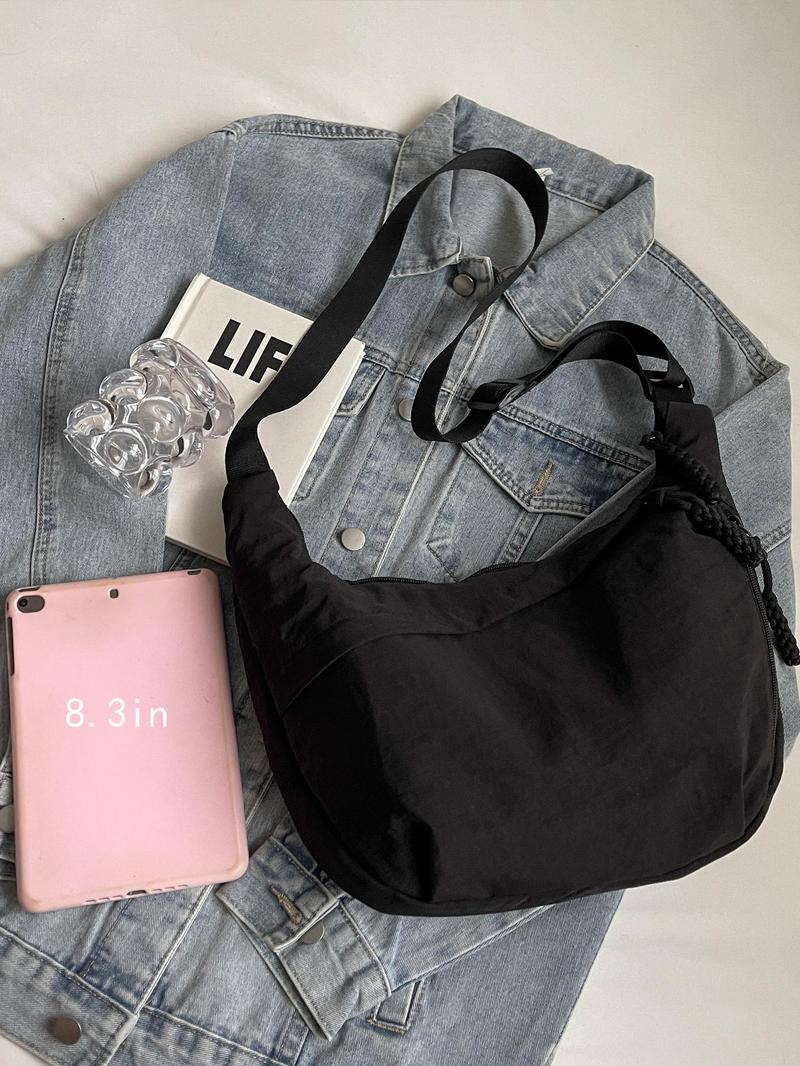 Product Introduction of Men's Casual Plain Color Crossbody Bag, Lightweight Shoulder Bag, Fashionable Sling Bag for Daily Commuting & Travel Use 4