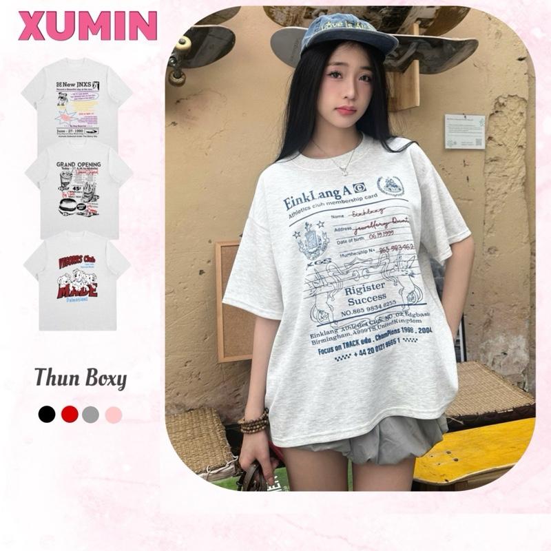 ( Deal Mở Bán) Thun Umi  Dáng Boxy Cộc Tay Nam Nữ In Nhiều Hình Phân Loại Màu Tiêu Sáng 0