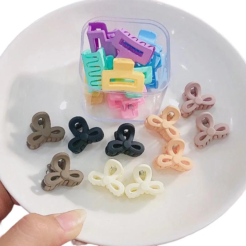 Hộp 10 Chiếc Kẹp Tóc Mái Mini Nhiều Màu Sắc Xinh Xắn, Đáng Yêu, Kẹp Càng Cua Nhí Women Nữ Voi