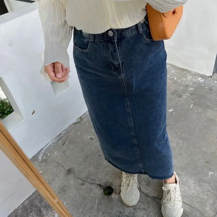 ROK JEANS SPAN STRETCH / ROK JEANS SNOW POLOS/ JEANS SKIRT HIGHWAIST 3