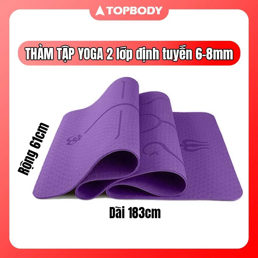 Thảm Tập Yoga Gym Tại Nhà Định Tuyến TPE Cao Cấp 2 Lớp Nam Sport Tập Gym Cao Su