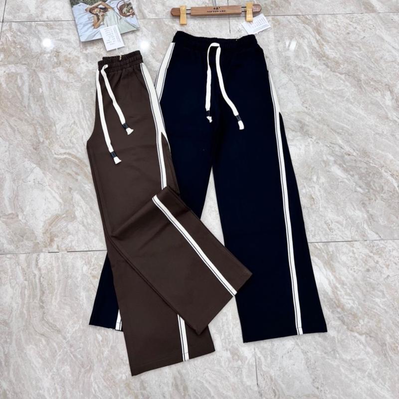 Quần ống rộng, quần ống suông phong cách thể thao chất liệu umi hàn loại 1 co giãn 4 chiều lưng cao kèm dây rút kẻ sọc, dễ mặc lên dáng xinh