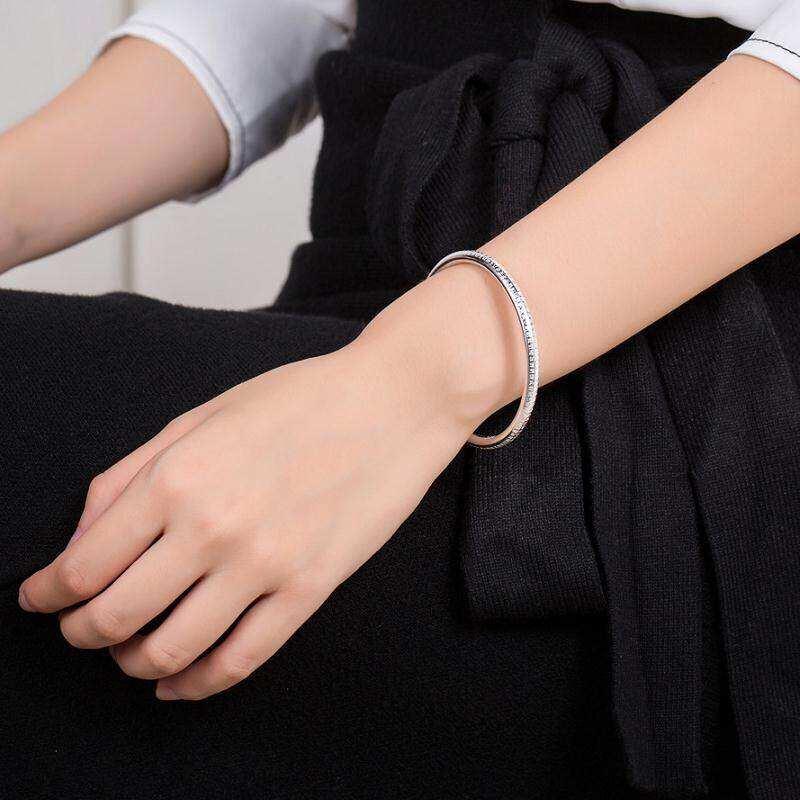 Trang sức bạc RY, Lễ thánh hiến, Vòng tay Bát-nhã tâm kinh, Vòng tay tròn, Thích hợp cho nam và nữ, Kinh văn Phật giáo, Vòng tay cho sự giàu có và vận may, 7