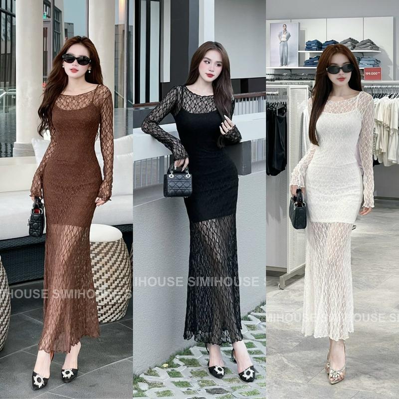 SET VÁY LƯỚI REN ULZZANG / SET 2 món đầm body lưới ren đi tiệc đuôi xoè Women Dress