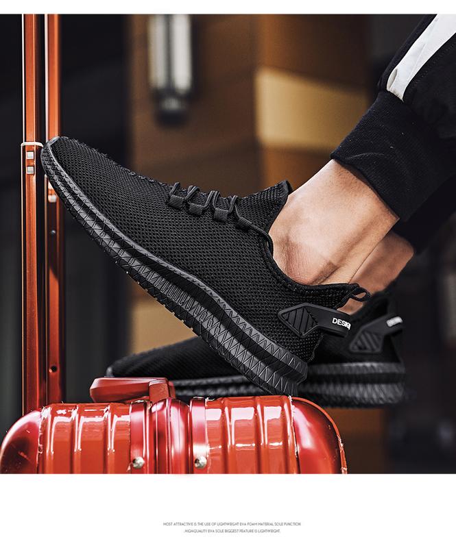 Product Introduction of Summer men's sports shoes breathable white men's sports shoes fashion light black walking. 60