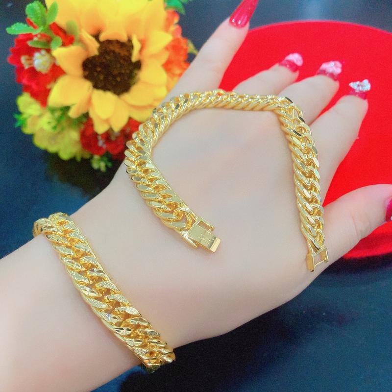 Lắc tay nữ xi kim sang đẹp. Màu 24k sáng bóng chuẩn như thật - L10 Phụ Kiện Women Titan 0