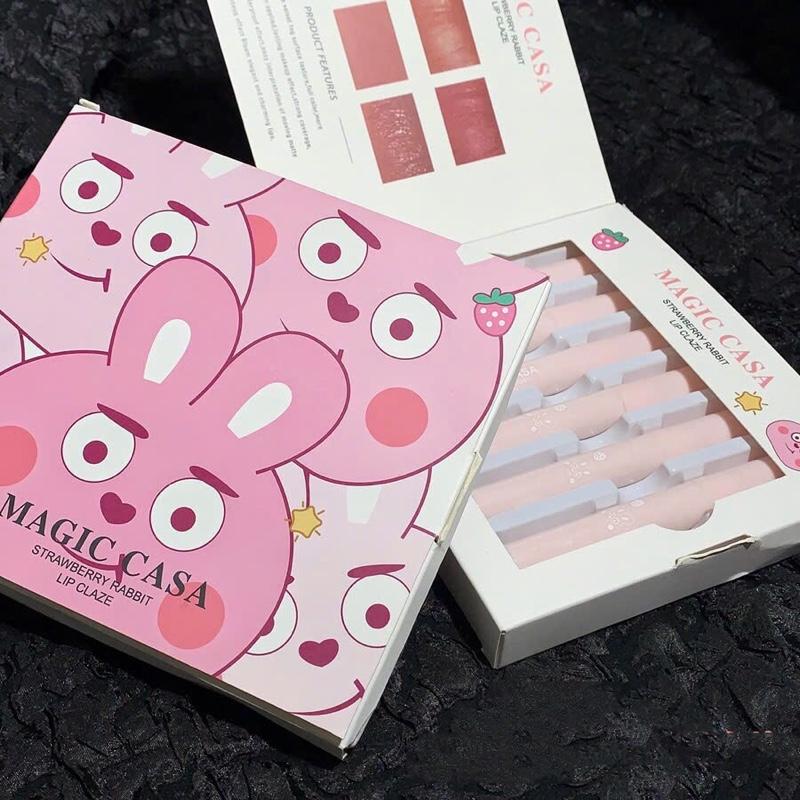 Set 6 Cây Son Kem Lì Magic Casa Thỏ Hồng Lâu Trôi 2