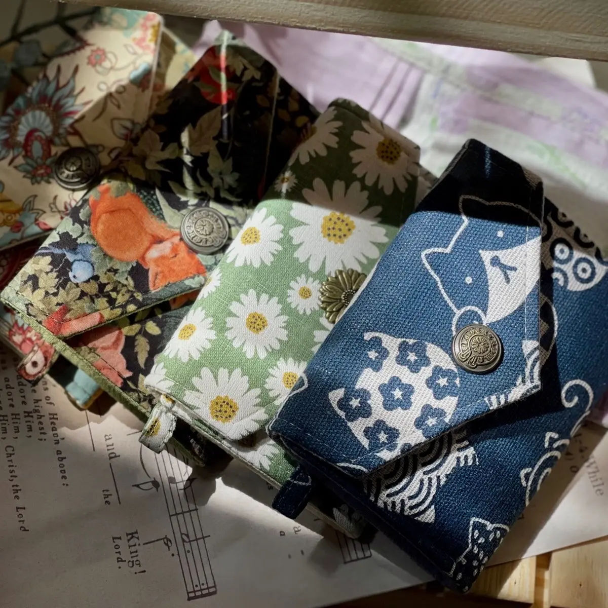 Ví vải handmade dáng đứng gấp 3