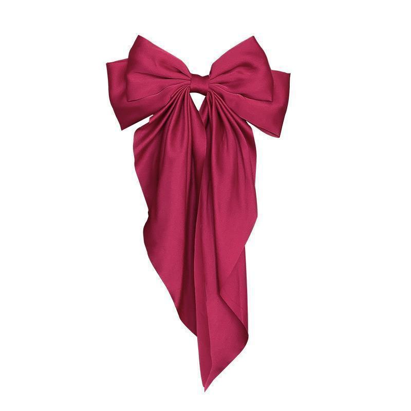 Korea Big Bow Floral Long Ribbon Hairpin Headband Back Head Hair Clip Women Fashion Hair Accessories 5