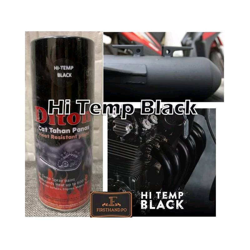 Pilox Diton Hi Temp Black ANTI PANAS Hitam Doff Untuk Mesin Knalpot Kompor dll Cat Pilok Hitemp 150 CC Cat HTB Semprot Tahan Panas Paint Car Kendaraan 0