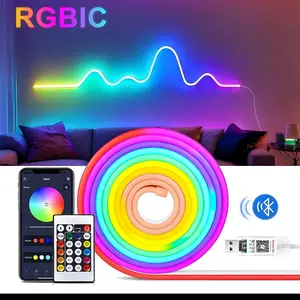 Lampu Neon Flex Running LED Remote 5M Lampu Warna Warni LED Running RGB App Control Sensor Tahan Air 5V