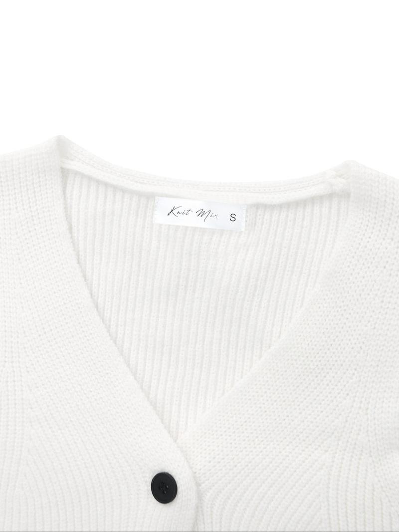 Product Introduction of Women's Solid Color V Neck Button Closure Tank Cardigan, Casual Sleeveless Knitwear for Summer, Fashion Women's Knit Clothing for Daily Wear 7