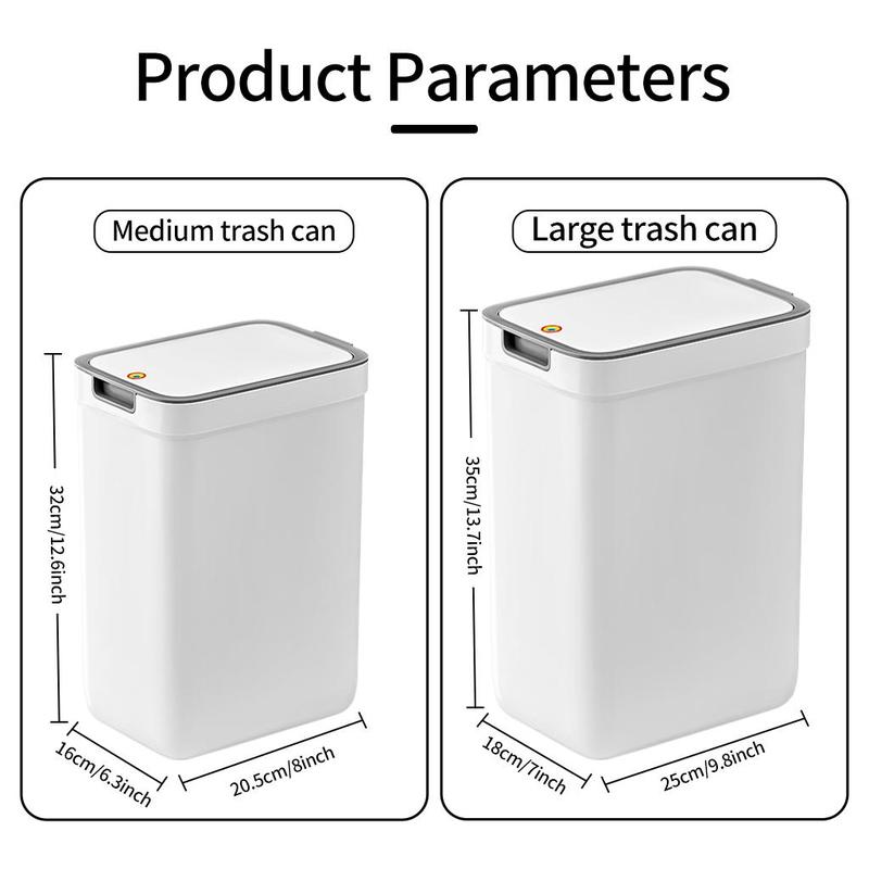 Trash Can with Lid, 1 Count Wall Mounted Or Ground Waste Can, Press The Lid To Open Waste Bin for Bathroom, Kitchen and Other Places 1
