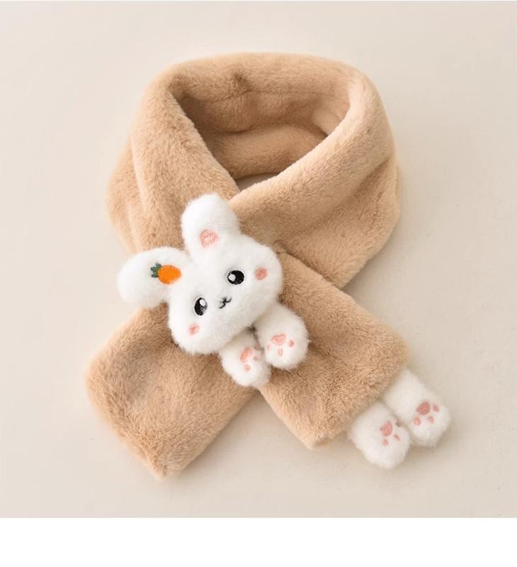Product Introduction of Korean Women's Lovely Cartoon Rabbit Rabbit Fur Cross Plush Scarf Girl's Winter Neck Protection Thick Warm Fake Neck Bib 15