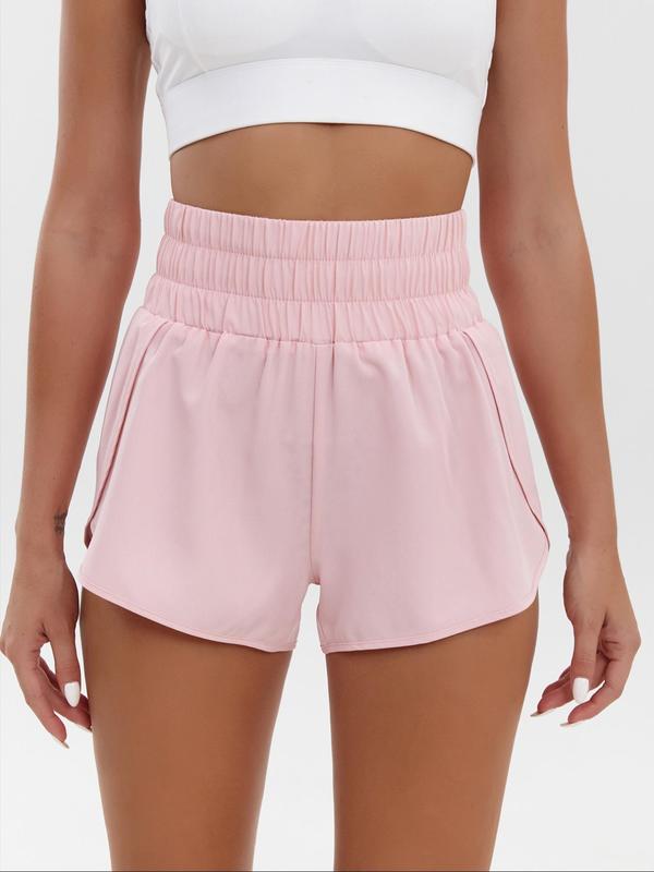 Women's Basic Plain Wrap High Waist Shorts, Summer Clothes Women, Lady Casual Comfort Elastic Waist Track Shorts for Gym Workout Running, Lady's Bottoms, Micro Shorts, Going Out Bottoms, Activewear, Athletic Shorts 4