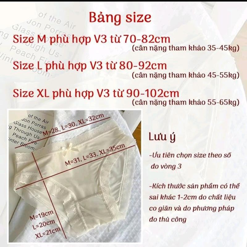 Set 10 quần lót nữ mix màu ( có tách lẻ 5) chất su lụa tàng hình, mềm mại thoáng mát viền ren tinh tế đính nơ dễ thương Women Cotton kimyen bikini 7