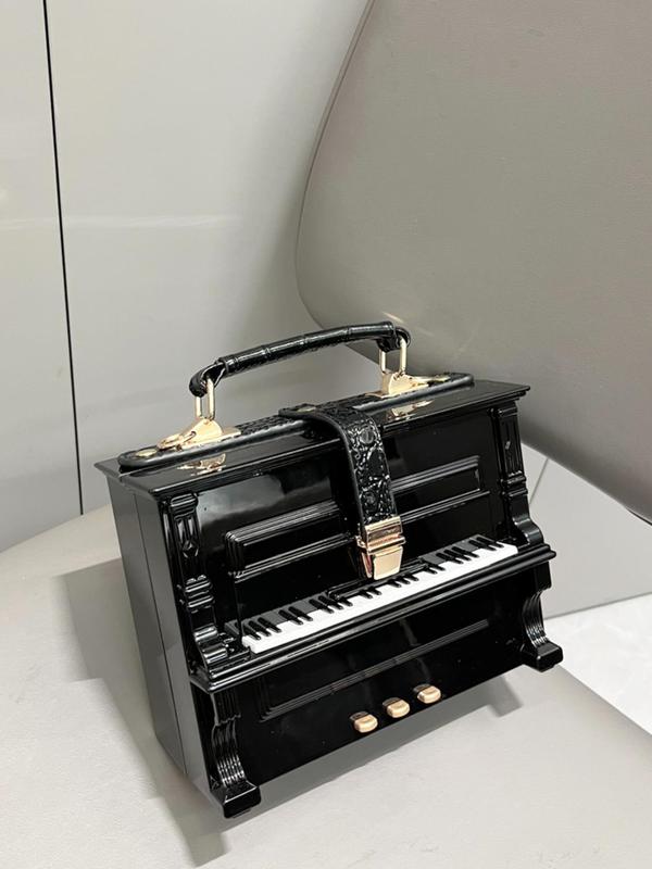 Women's Cute Piano Design Handbag, Trendy Novelty Creative Handbag, Fashionable Handbag for Banquet & Party & Daily Use for Women & Girls Unique Purse 4