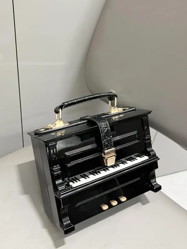 Women's Cute Piano Design Handbag, Trendy Novelty Creative Handbag, Fashionable Handbag for Banquet & Party & Daily Use for Women & Girls Unique Purse 4