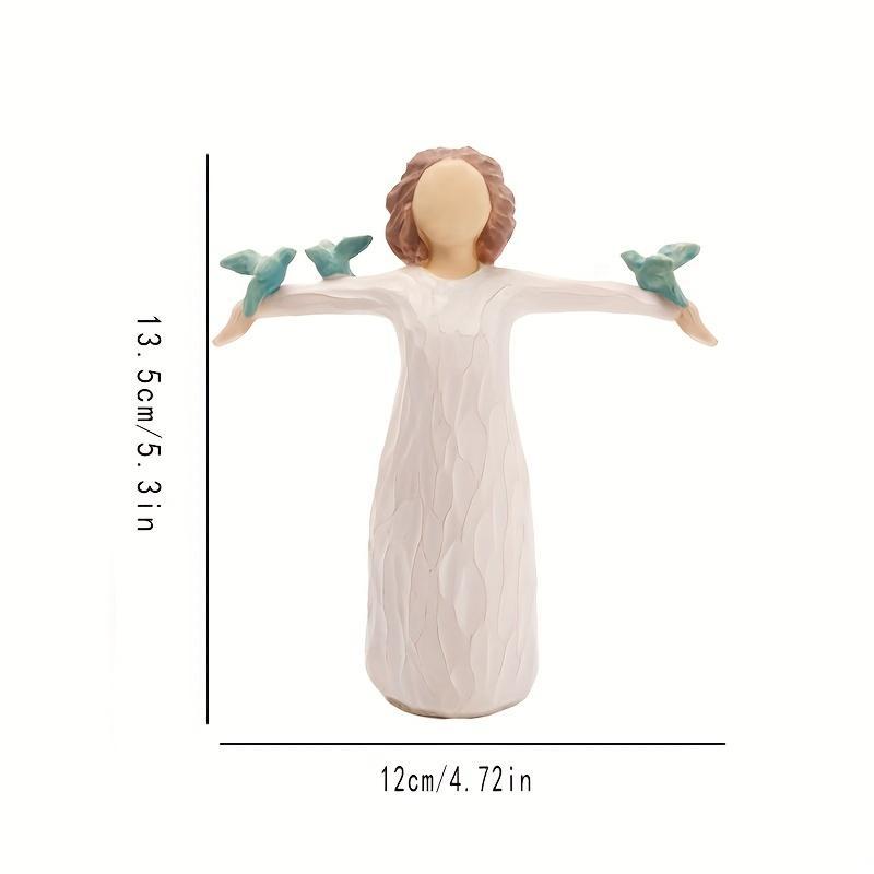 Resin Figure Sculpture, 1 Count Woman Figurine, Decorative Ornament For Home Office Desk 2