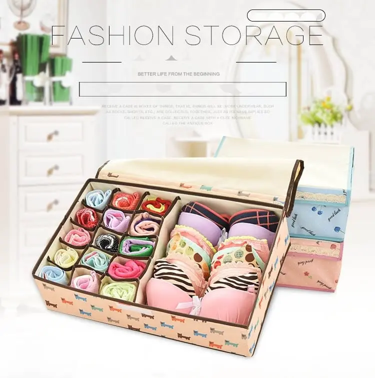 T12 STORAGE BOX 2 IN 1 | TEMPAT PENYIMPANAN PAKAIAN DALAM | 12 GRID STORAGE BOX